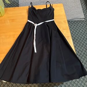 White House Black Market womens zipper dress with straps, white ribbon 🎀